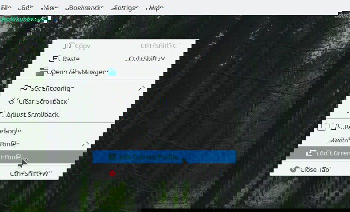 Konsole Wallpaper Edit Profile