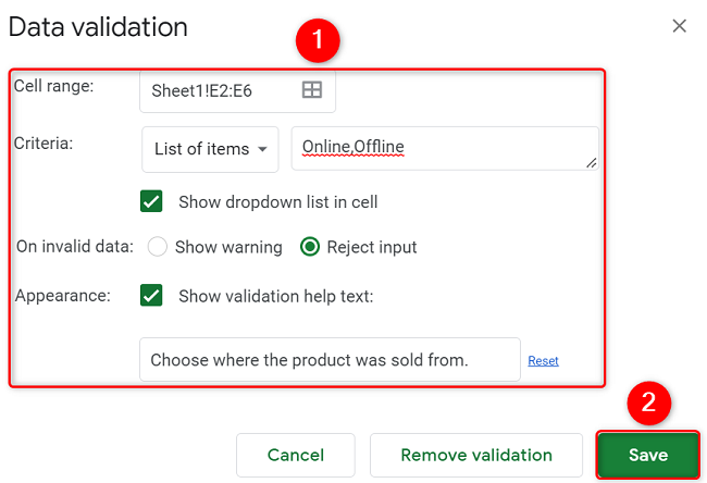 Редактирование элементов и сохранение.