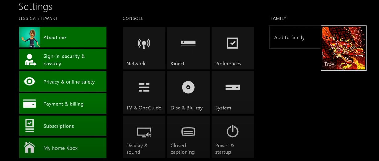 Скриншот входа в профиль