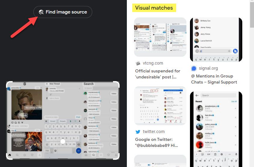 Результаты: похожие изображения и ссылка 