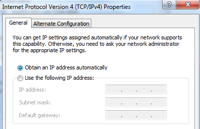Итог: адаптер настроен на автоматическое получение адреса