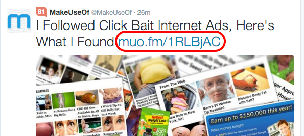 Пример брендированной короткой ссылки в соцсетях