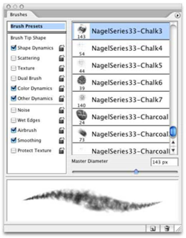 Установка набора кистей через менеджер предустановок