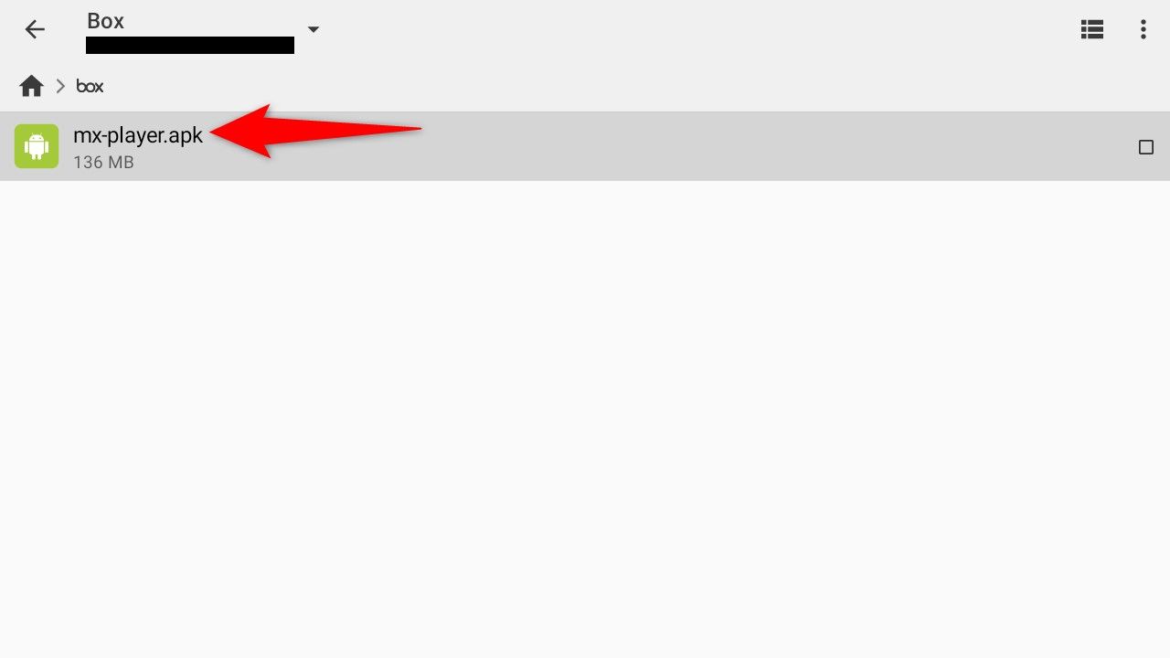 APK MX Player выделен в Box.