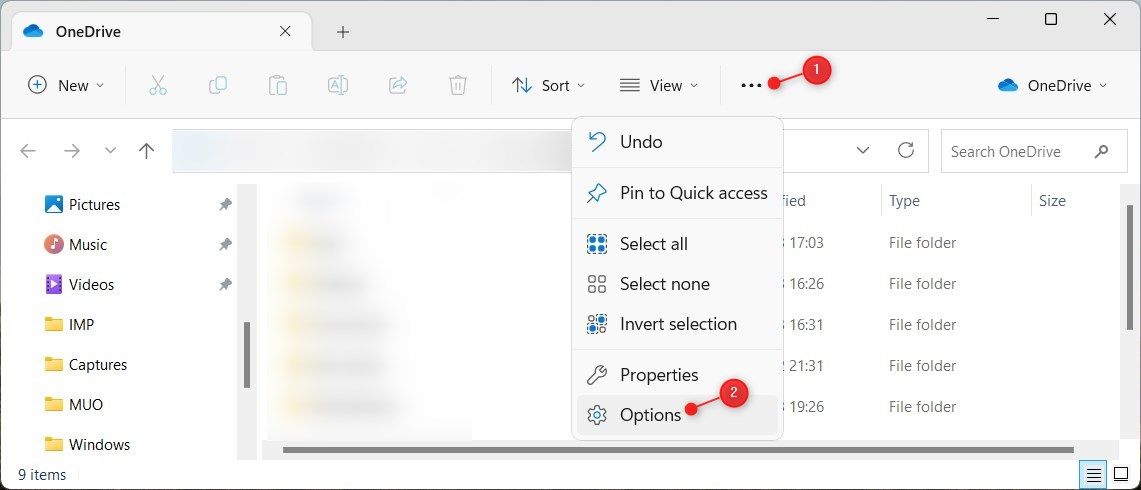 Открыть параметры папок в Проводнике