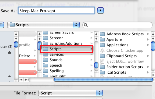 Меню скриптов на строке меню macOS