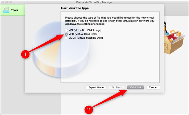 Выбор типа виртуального диска