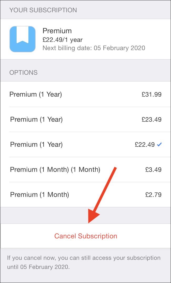 Подтверждение отмены подписки в App Store