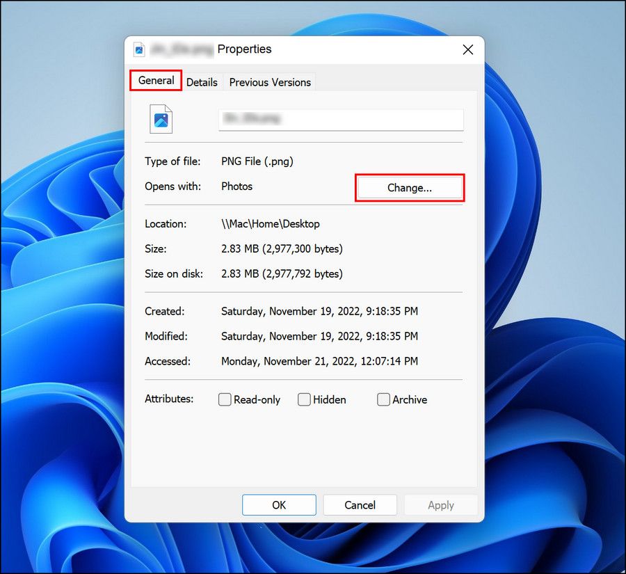 Кнопка Изменить для назначения приложения по умолчанию