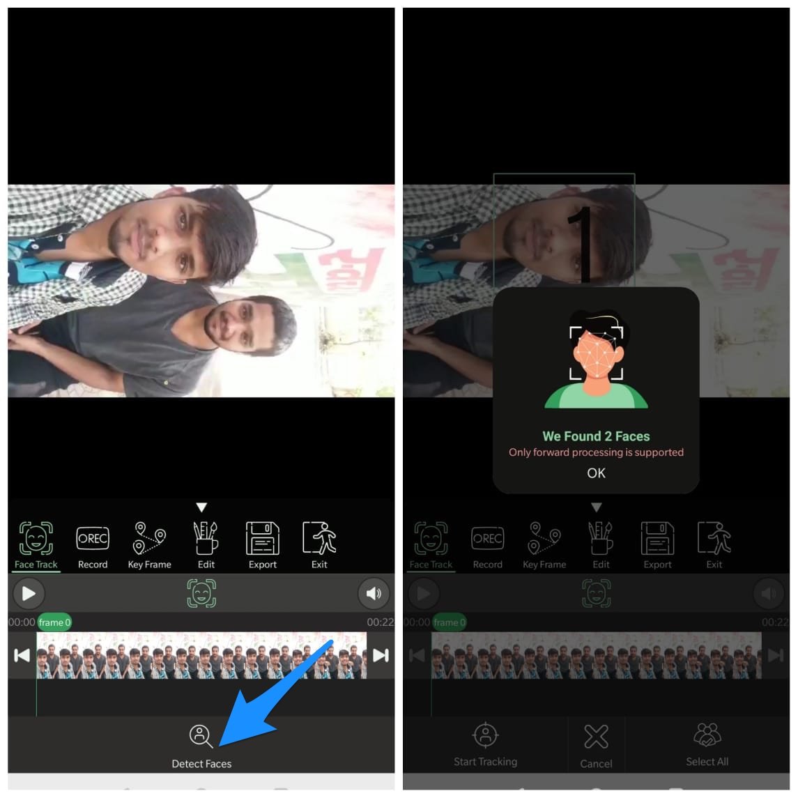 Обнаружение лица в видео