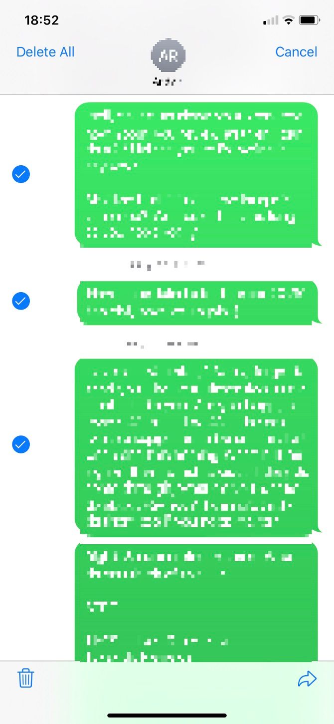 mass delete sms imessages