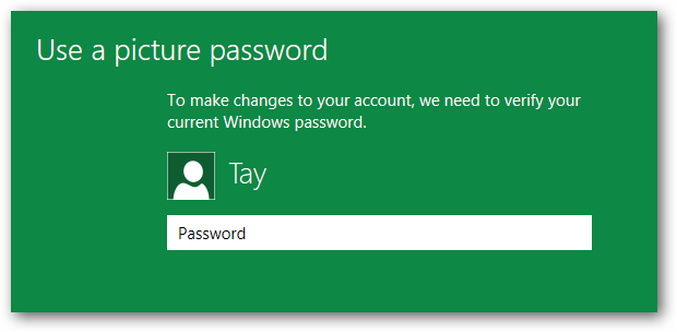 Запрос текущего пароля перед созданием входа по изображению