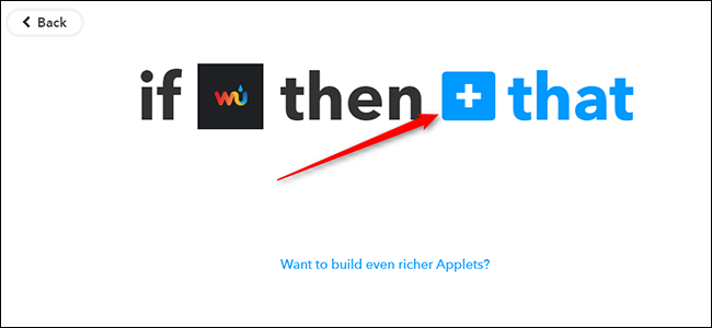 Выбор действия that в IFTTT