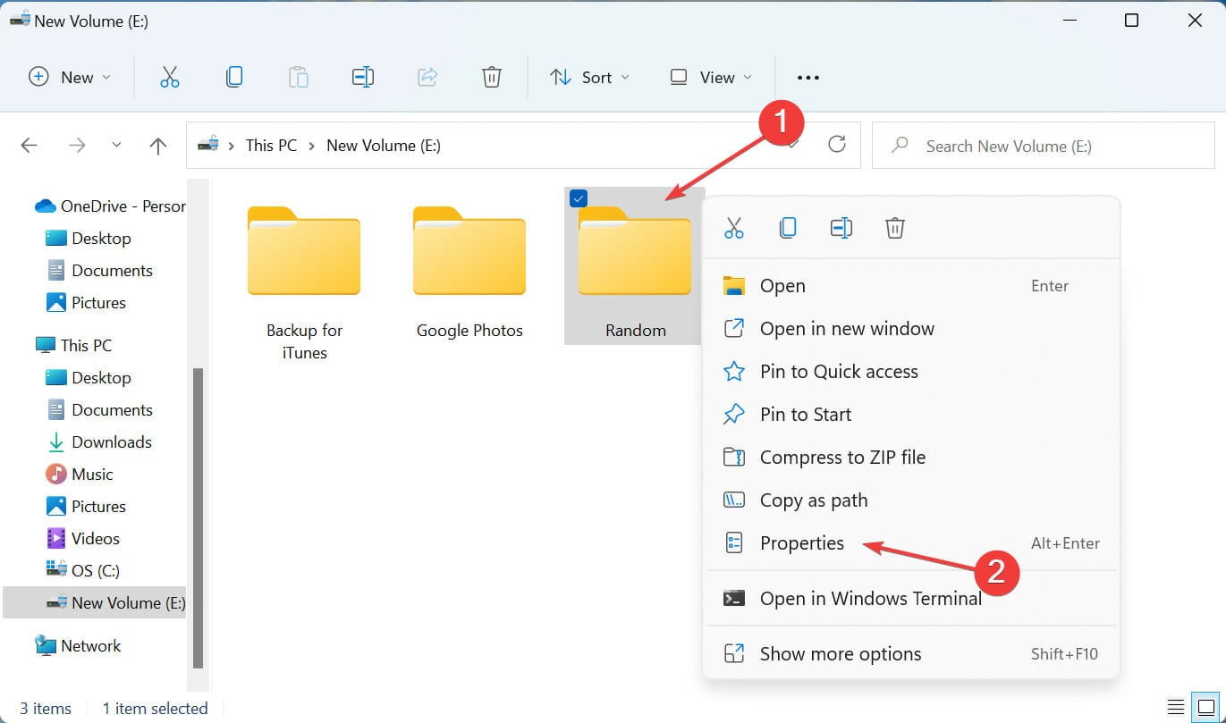 Свойства папки
