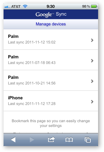 Выбор устройства для синхронизации