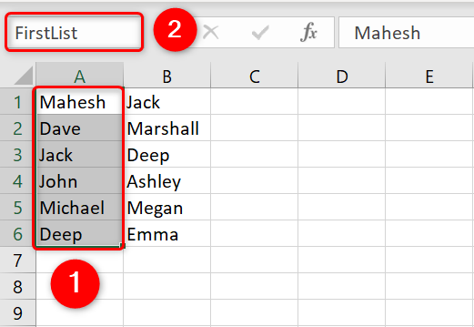 Назначьте FirstList первому списку.
