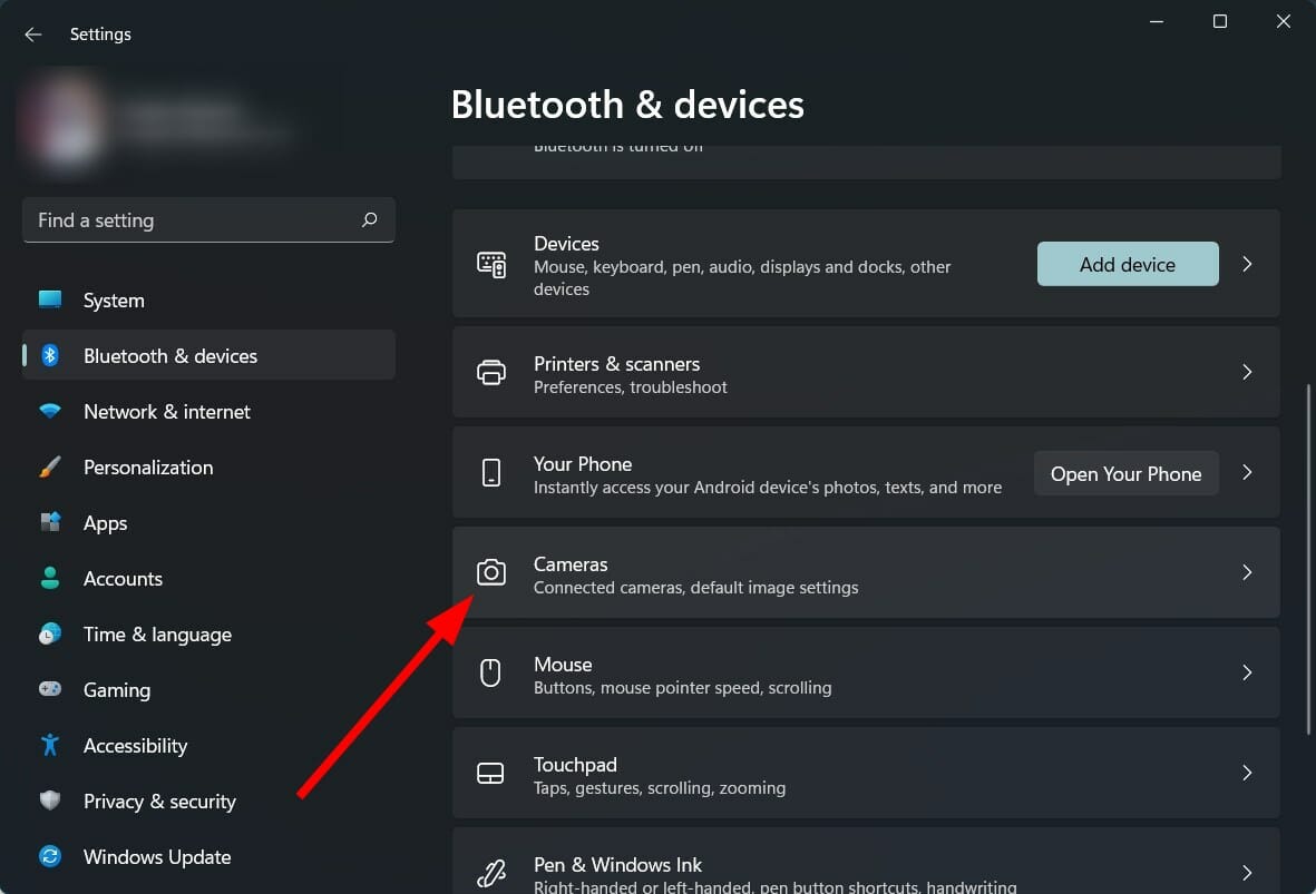 Параметры Камера в Windows 11 — выбор устройства