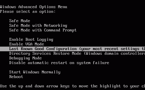 Меню дополнительных параметров Windows для восстановления