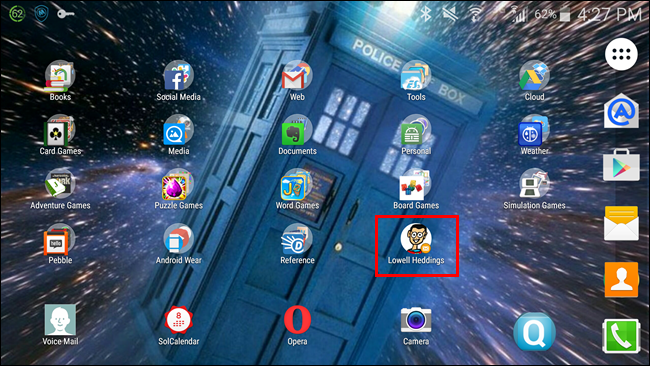 Виджет контакта добавлен на главный экран Samsung