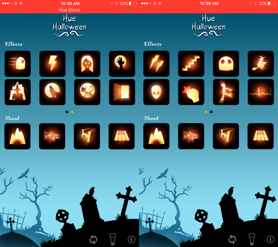 интерфейс Hue Halloween с кнопками звуков