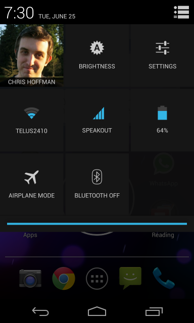 Быстрые переключатели в чистом Android