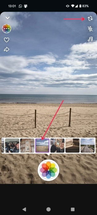 Загрузка изображения с применением линзы Snapchat