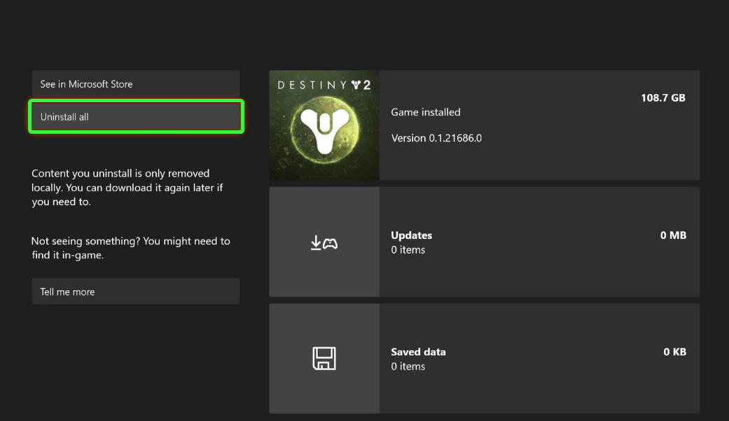 Удаление игры на Xbox