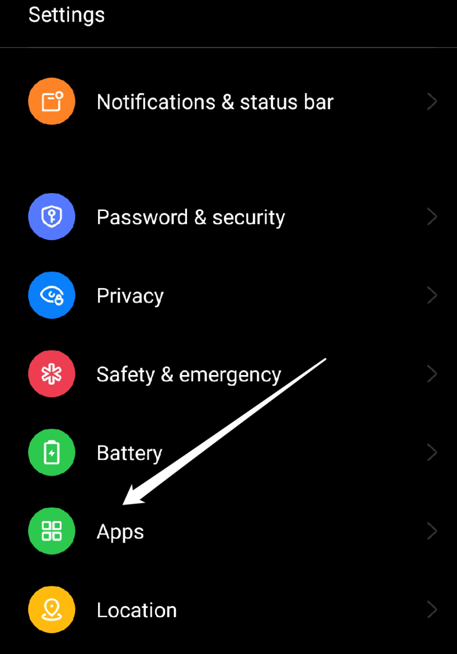 Раздел «Приложения» в настройках Android