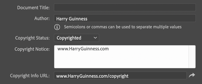 Изображение с метаданными авторских прав