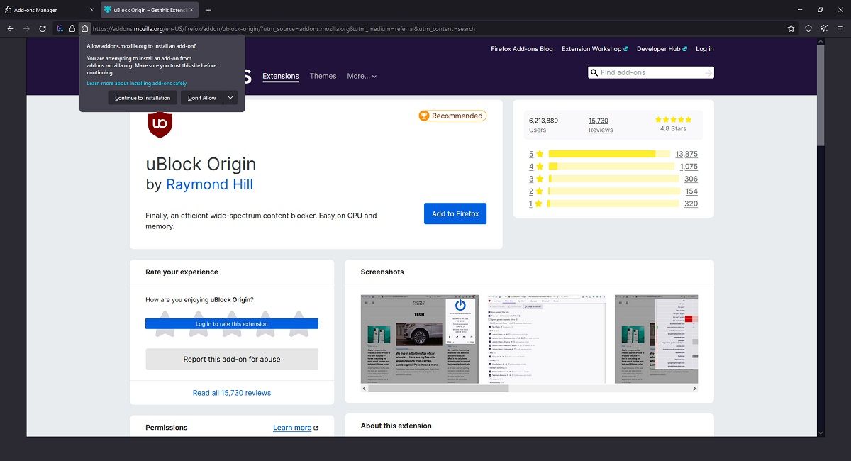 Continue to Installation of Extension in Tor Browser