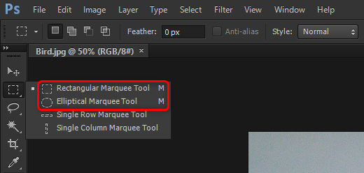 Активируйте инструмент выделения в Photoshop