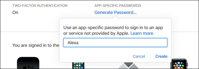 Сгенерированный пароль приложения Apple
