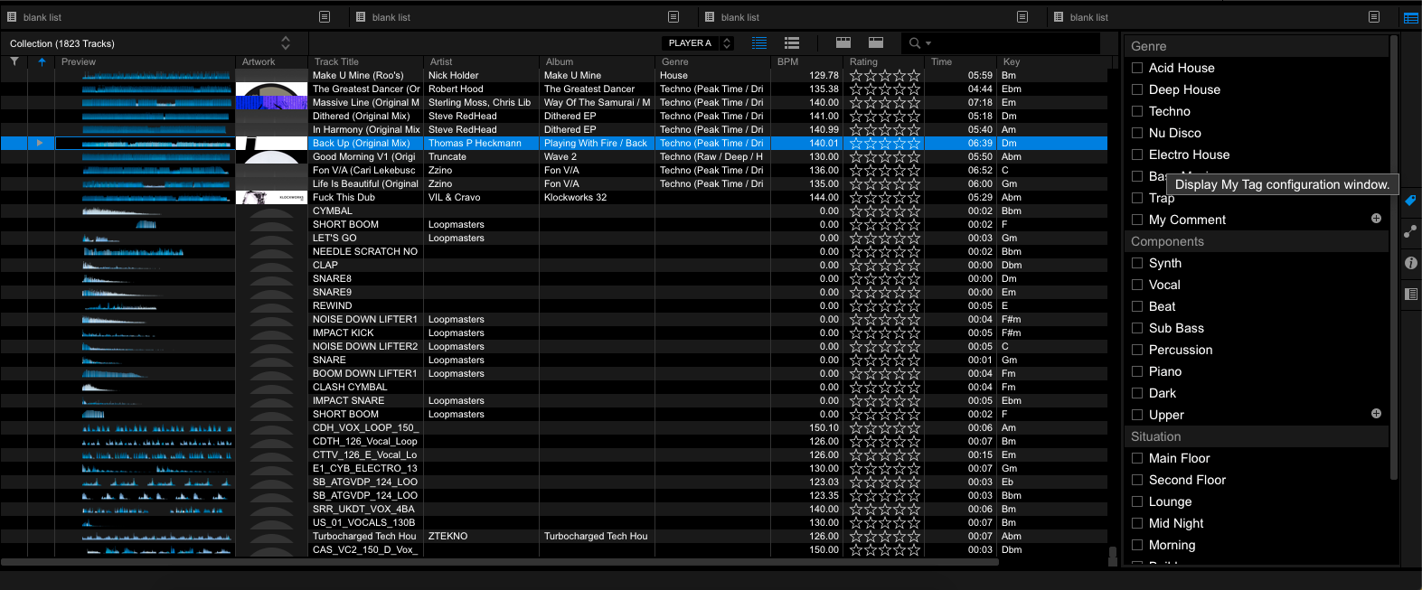 Rekordbox My Tag feature