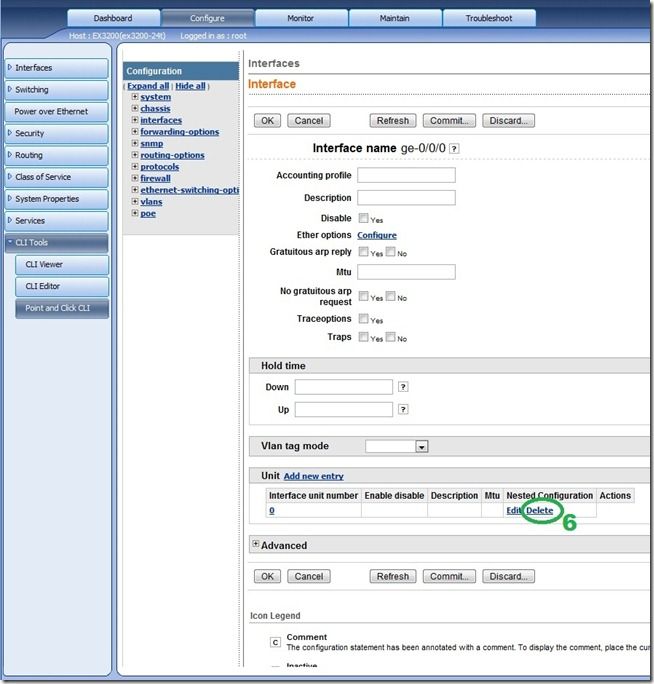 Удаление ассоциации unit0 у интерфейса