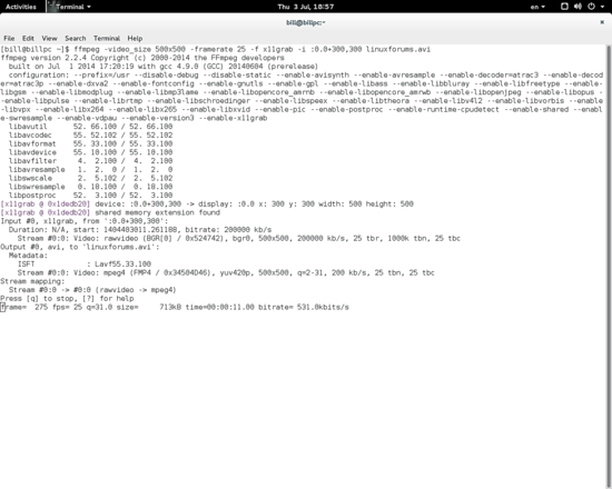 Запись экрана в Linux с FFmpeg