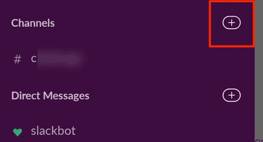 Экран мобильного приложения Slack: создание канала