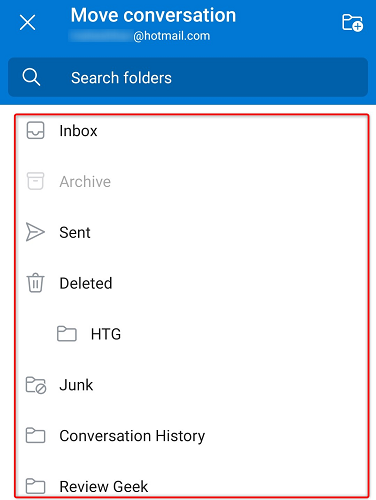 Выберите папку назначения.