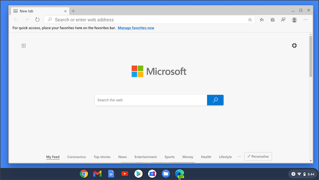 Microsoft Edge на Chromebook