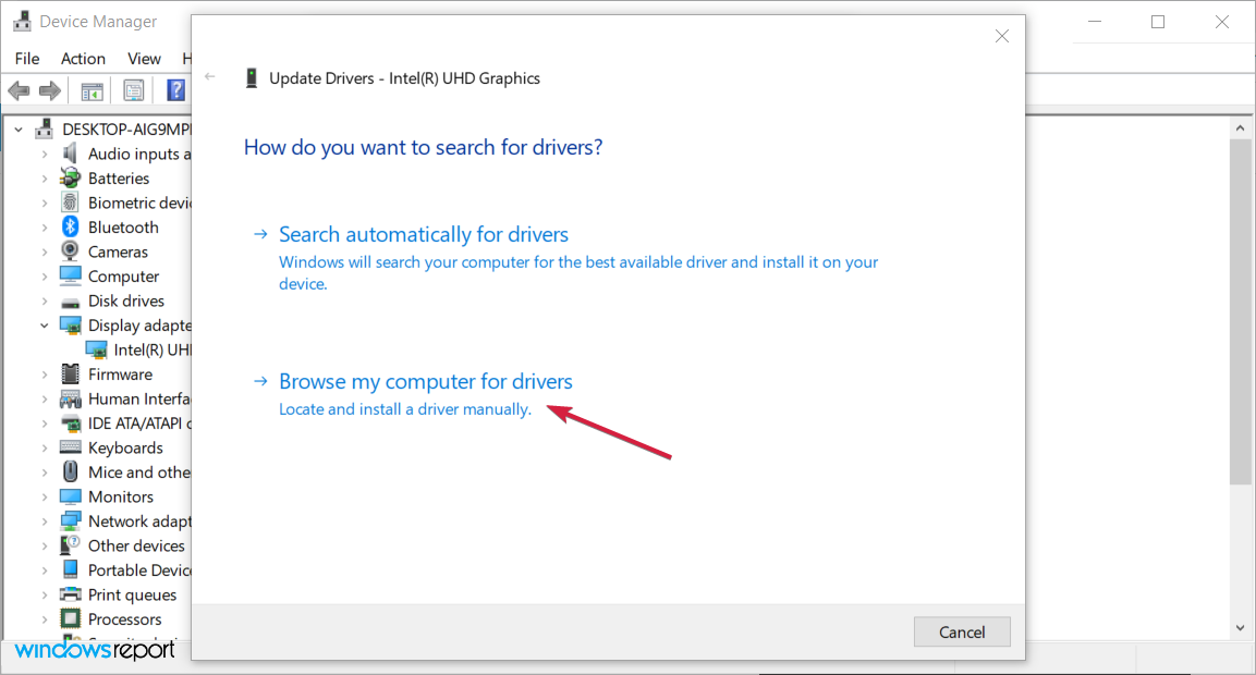 Поиск драйвера на компьютере