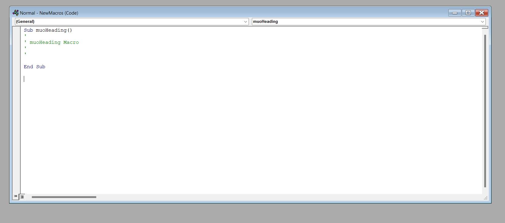 Пустой макрос в Word