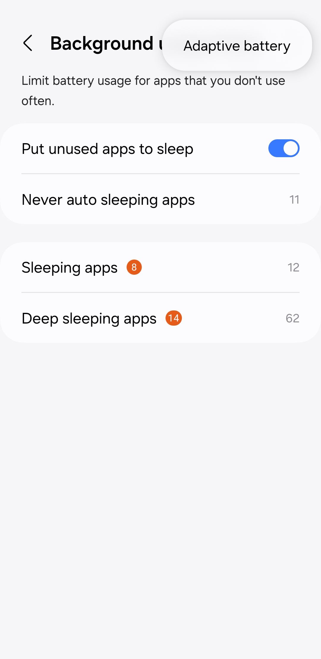 Функция Adaptive Battery в Android