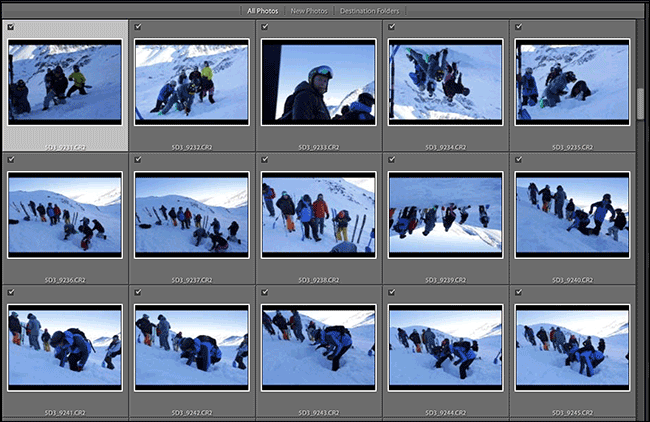 Выбор диапазона файлов (анимация)