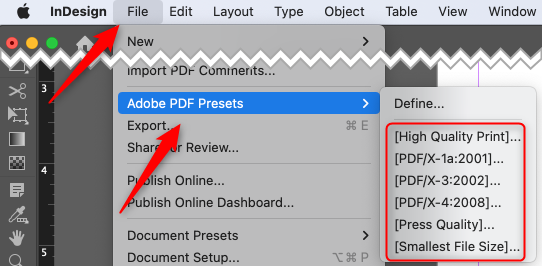 Выберите пресет из выпадающего меню.