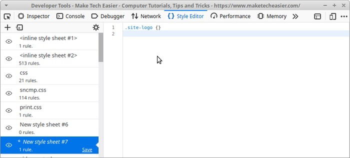 Вставка CSS селектора в новый файл стилей