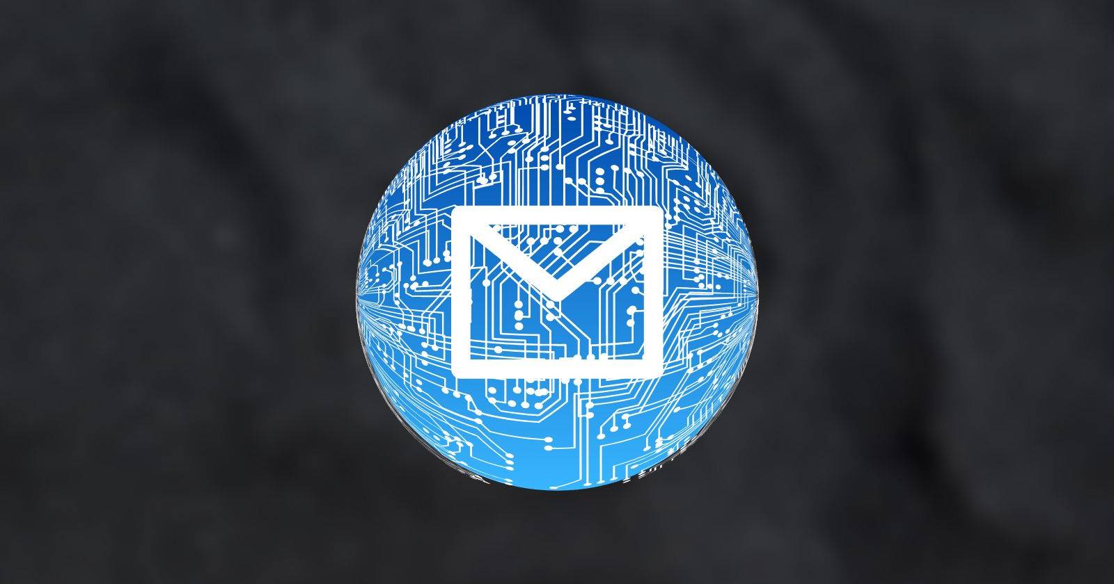 Иконка зашифрованного письма на тёмном фоне