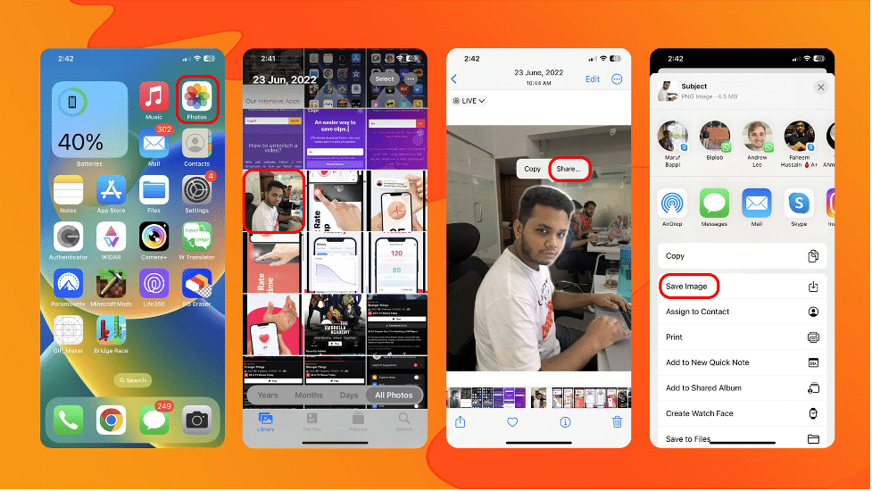 Eliminar fondo con la app Fotos en iPhone