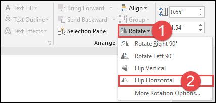 Меню Повернуть с вариациями углов