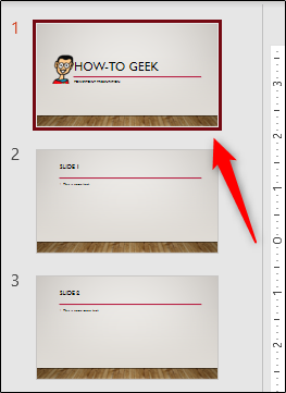 Выбранный миниатюрный слайд в PowerPoint