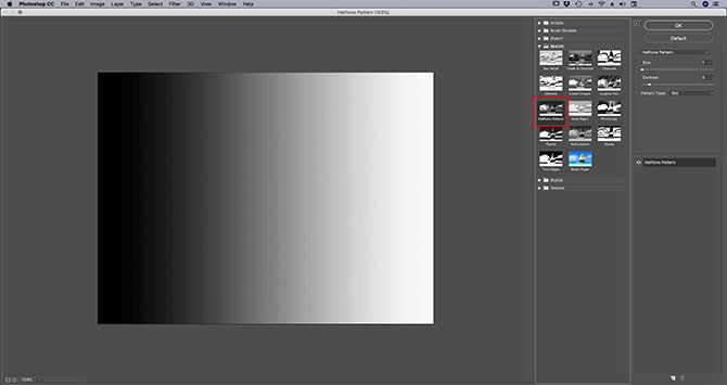 Применение полутонового узора