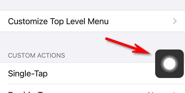 The AssistiveTouch button as seen on an iPhone.